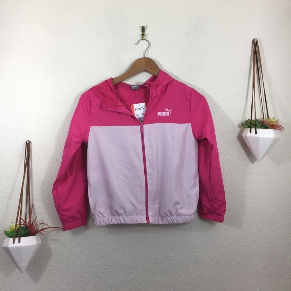NWT Puma pink purple windbreaker jacket